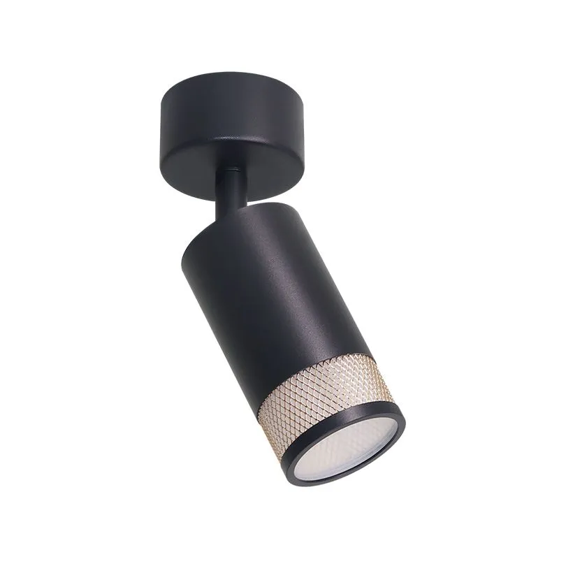 Накладной светильник WOLTA WSL-GU10/S12BG Rete под лампу GU10 Черный матовый/золото φ60*180mm WSL-GU10/S12BG