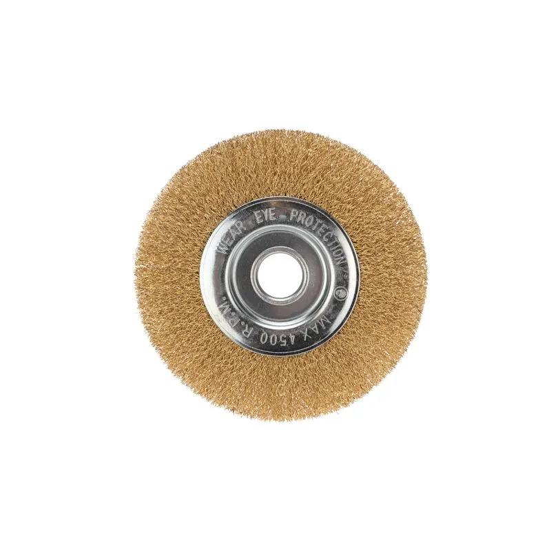 Щетка дисковая для УШМ, витая латунированная проволока, 150мм, отв. 22,23мм KRANZ - Фото 3