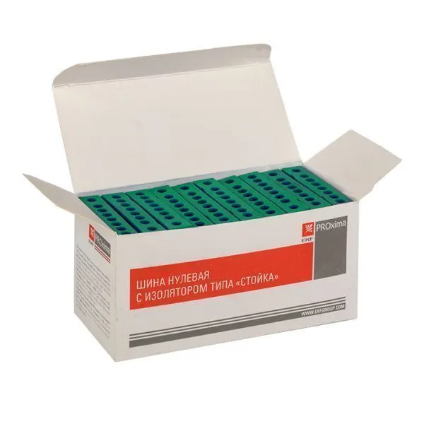 Шина "0" PE (6x9мм) 8 отв. латунь зеленый изолир. корп. на DIN-рейку EKF - Фото 7