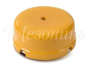 Коробка распределительная фарфоровая D80мм, высота 33мм, IP20, цвет - песочное золото, ТМ "МЕЗОНИНЪ" GE70235-32