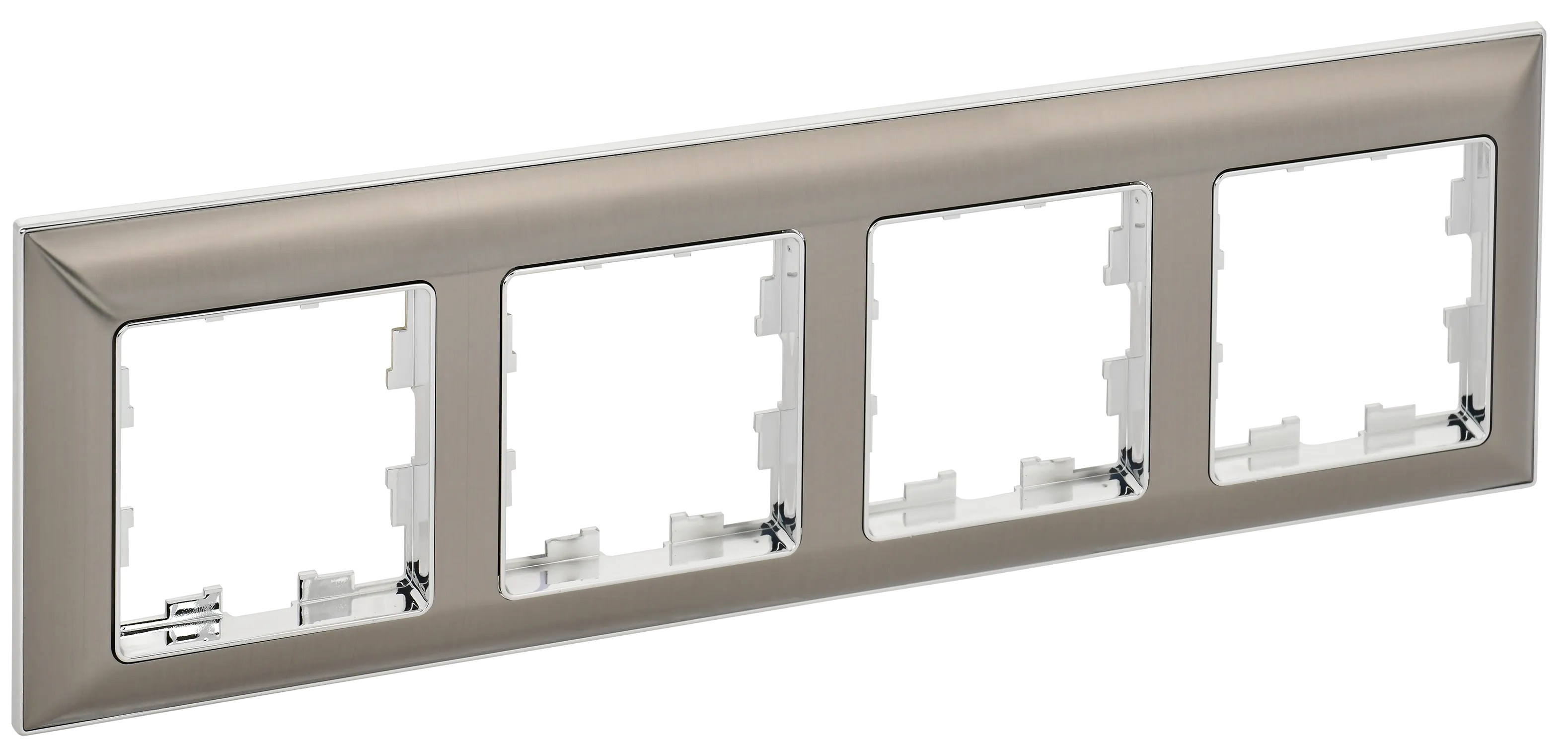 BRITE Рамка 4-местная РУ-4-Бр хром/никель IEK