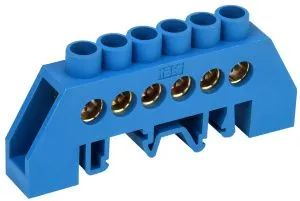 Шина N "ноль" в комбинированном DIN-изоляторе типа "Стойка" ШНИ-8х12-6-КС-С IEK YNN10-812-6DP-K07