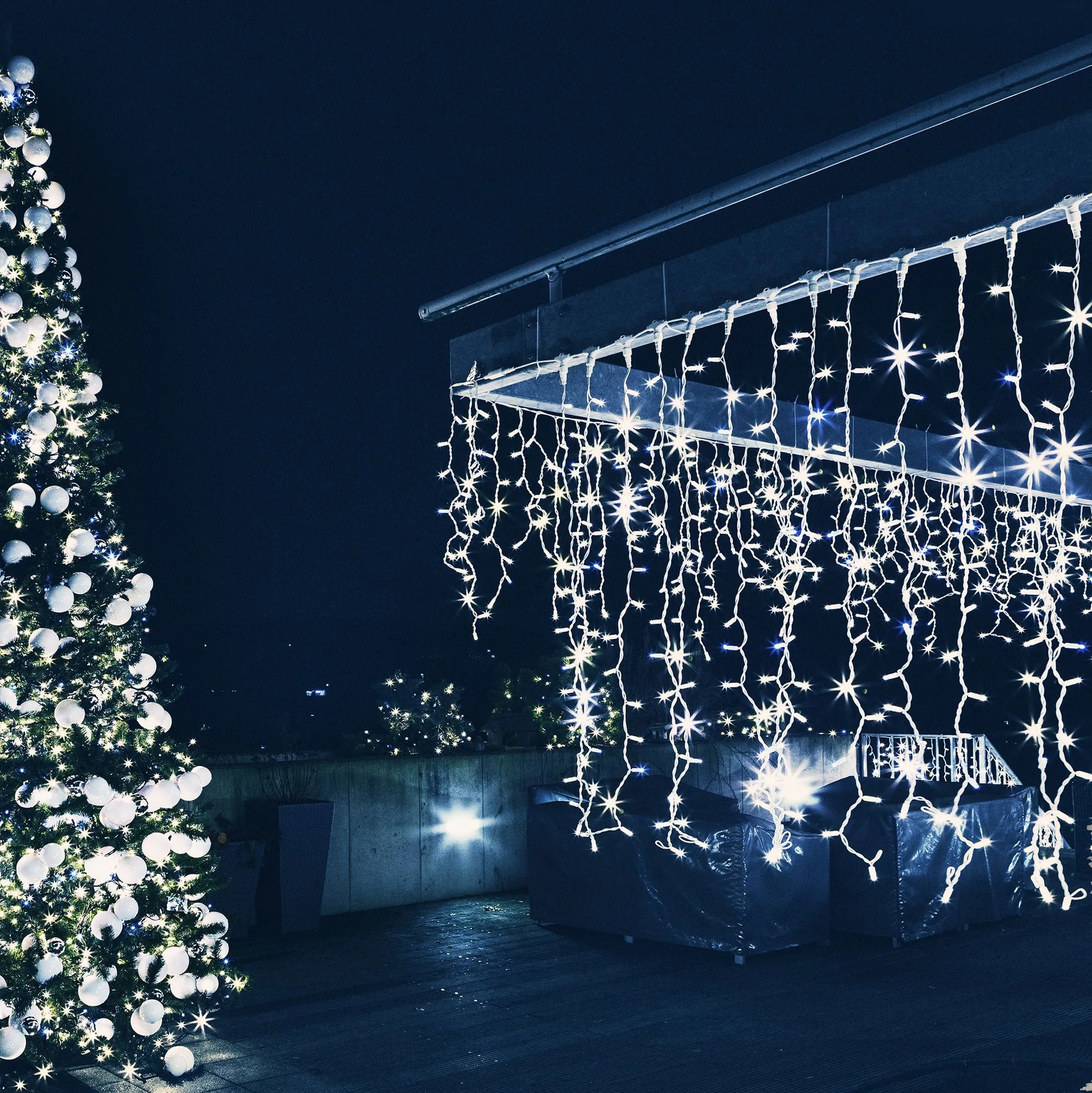 Праздничная гирлянда занавес белый 2*3м IP65 200-101 Elektrostandard Eurosvet - Фото 5