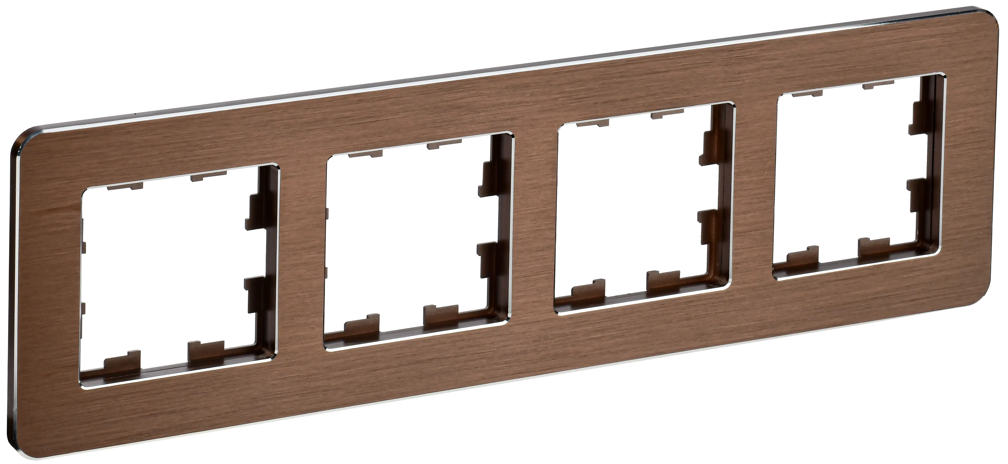 BRITE Рамка 4-местная РУ-4-1-Бр металл коричневый RE AL IEK