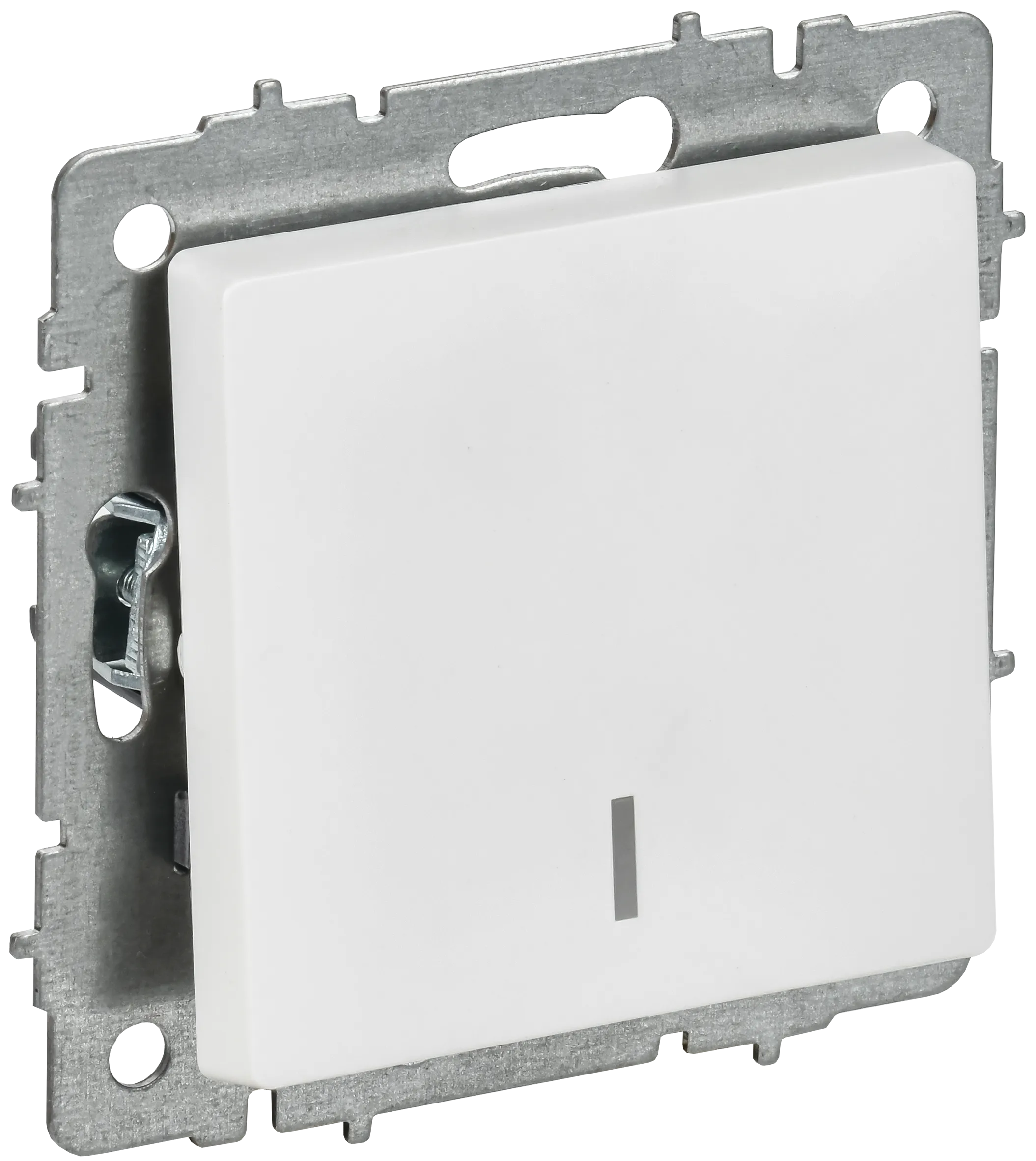 BRITE Выключатель 1-клавишный проходной с индикацией 10А ВС10-1-7-БрАБ арктический белый IEK BR-V12-1-10-K91