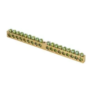 Шина PEN "ноль-земля" (8x12мм) 18 отв. латунь крепеж по центру EKF sn0-125-18-c