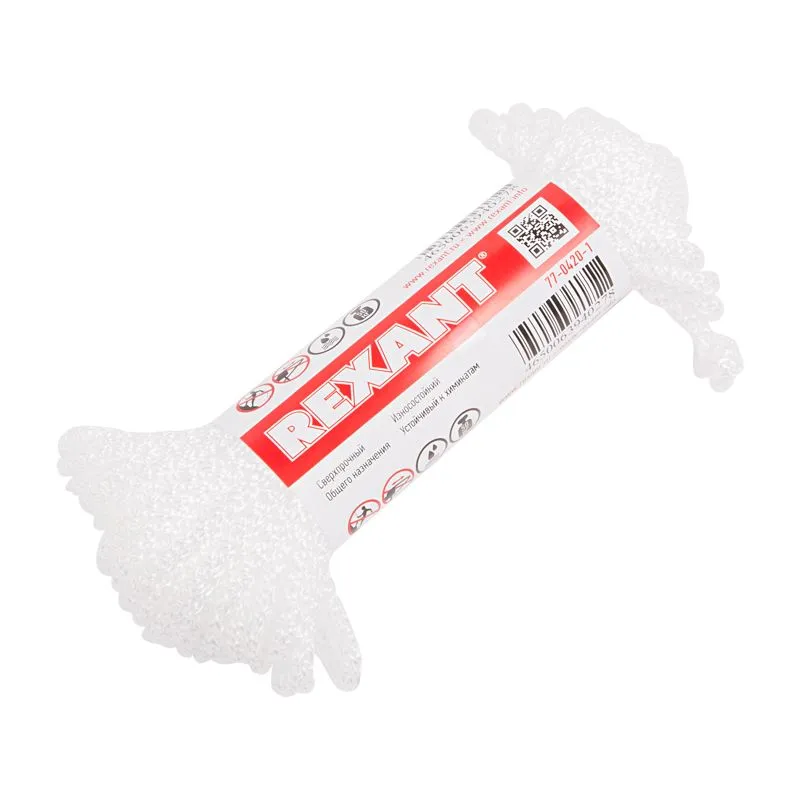 Шнур 4 мм 20 м белый REXANT