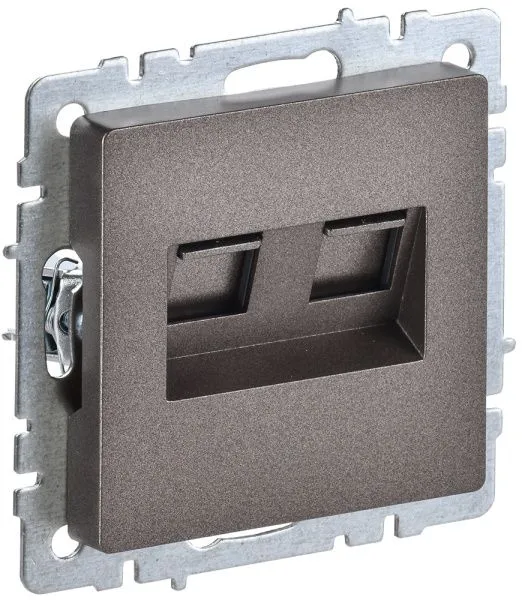 BRITE Розетка компьютерная двойная RJ45 кат.6 РК11-2-БрТБ темная бронза IEK BR-K20-2-K45