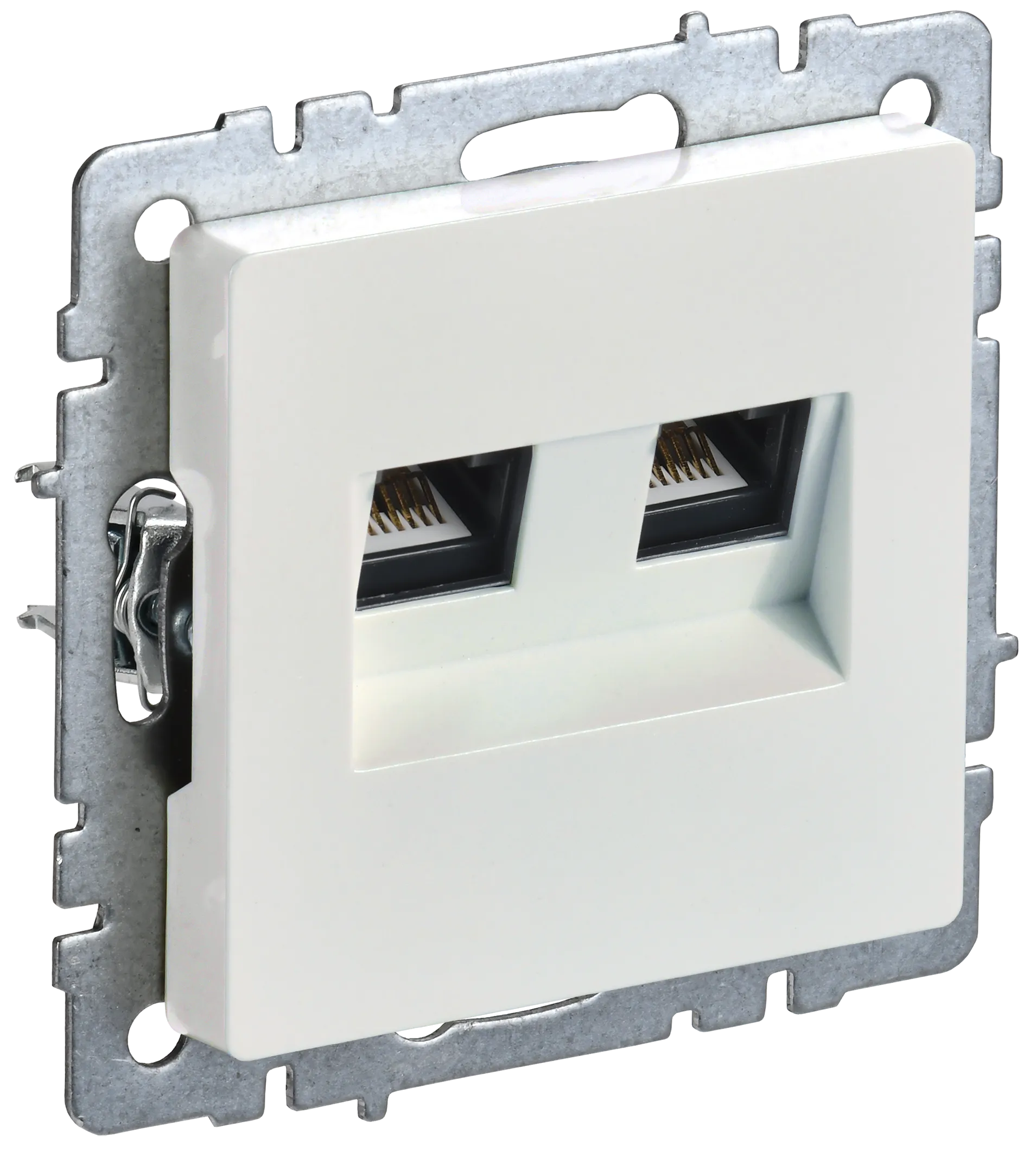 BRITE Розетка двойная RJ11+RJ45 кат.5E РК/Т12-БрЖ жемчуг IEK