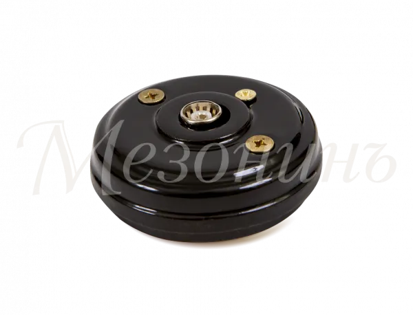 Розетка ретро TV (SAT) оконечная (без подъемной рамки, D70x25), цвет - черный, коллекция "Новая Голл