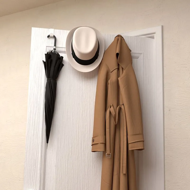 Держатель для хранения одежды в стиле лофт, крепление на дверь, 3 штуки, белый REXANT - Фото 3