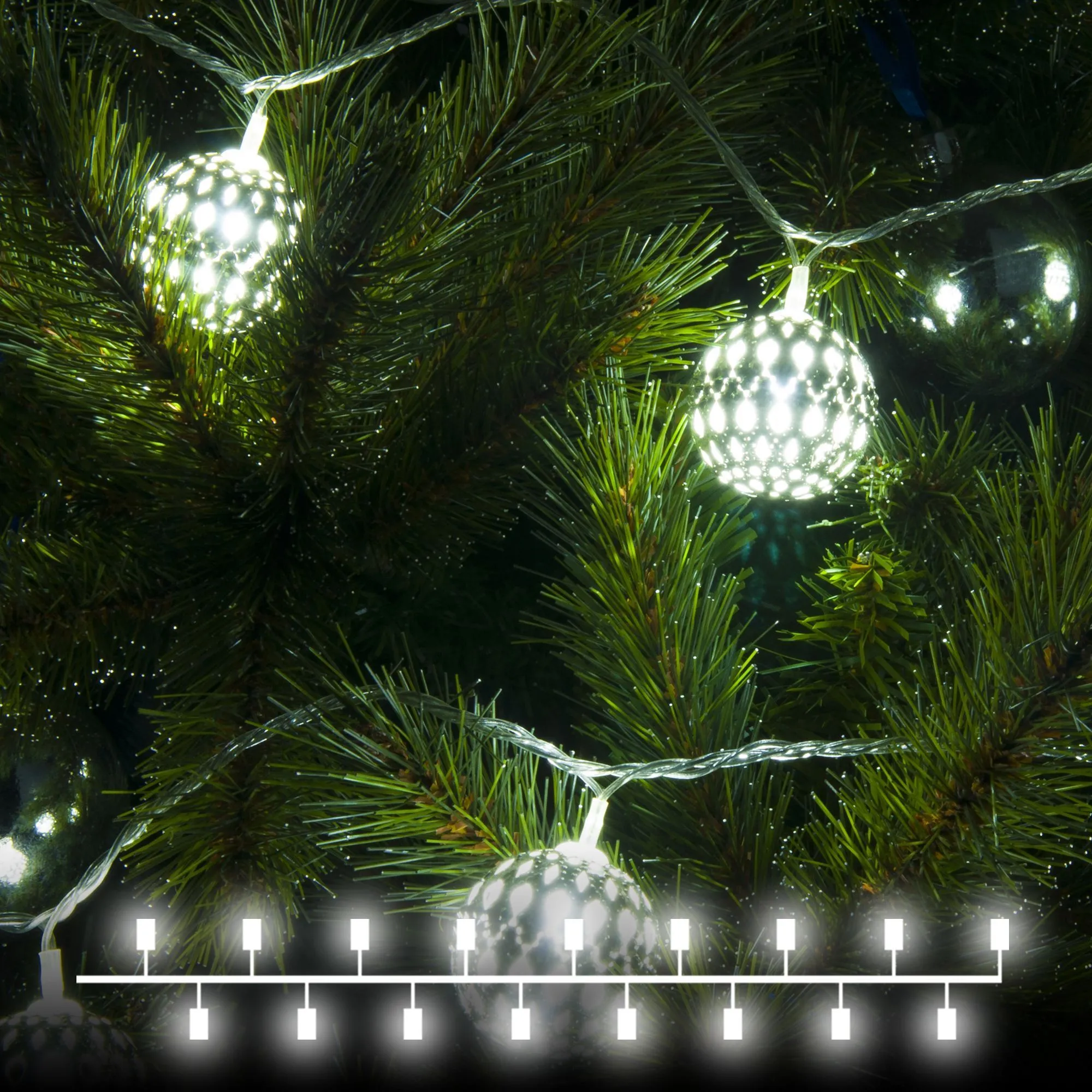 Гирлянда нить хром перламутровый с эффектом мерцания 2,8м IP20 400-003 Elektrostandard Eurosvet a049834