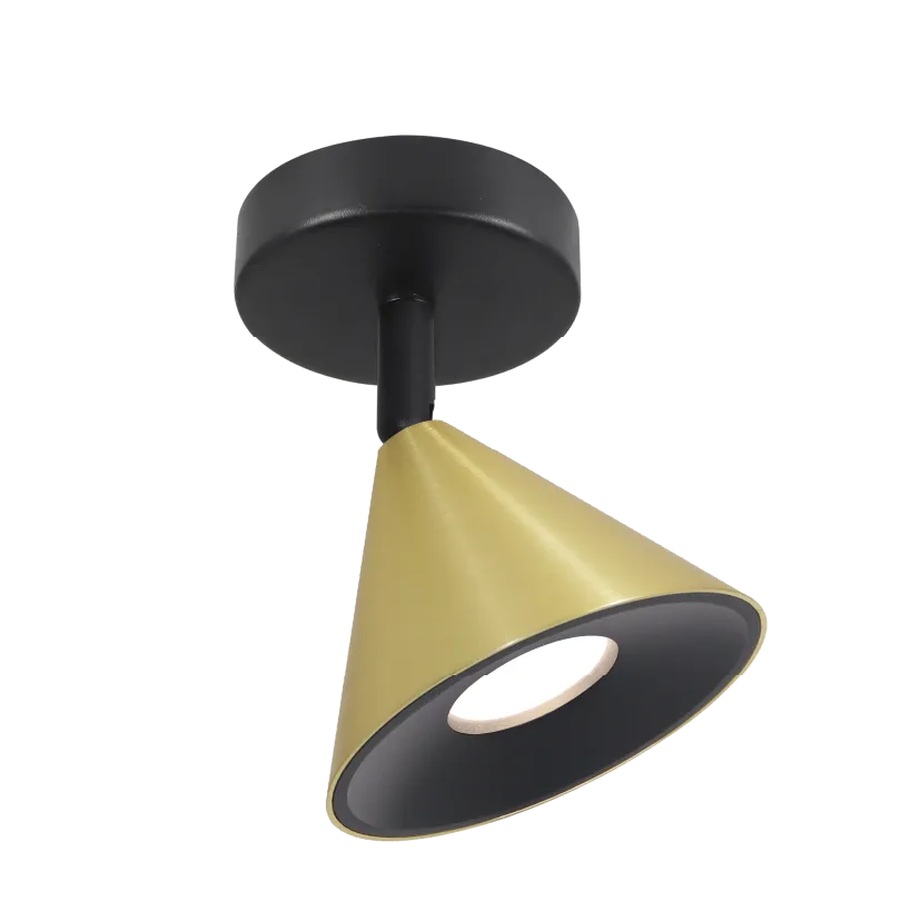 Накладной светильник WOLTA WSL-GU10/S08G IP20 под лампу GU10 Чёрный/золото BELLO D115x150 1/30 - Фото 3