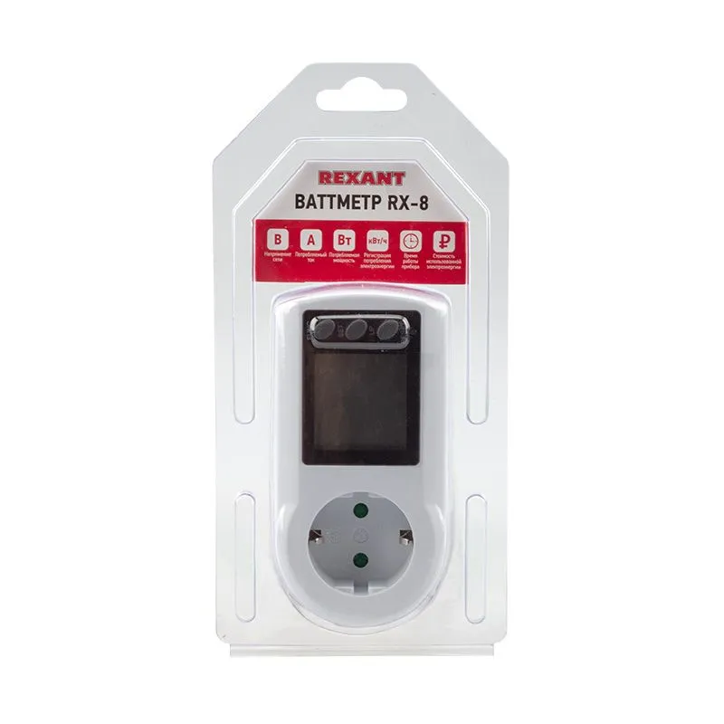 Ваттметр RX-8 горизонтальный 2х тарифный 16А REXANT - Фото 3