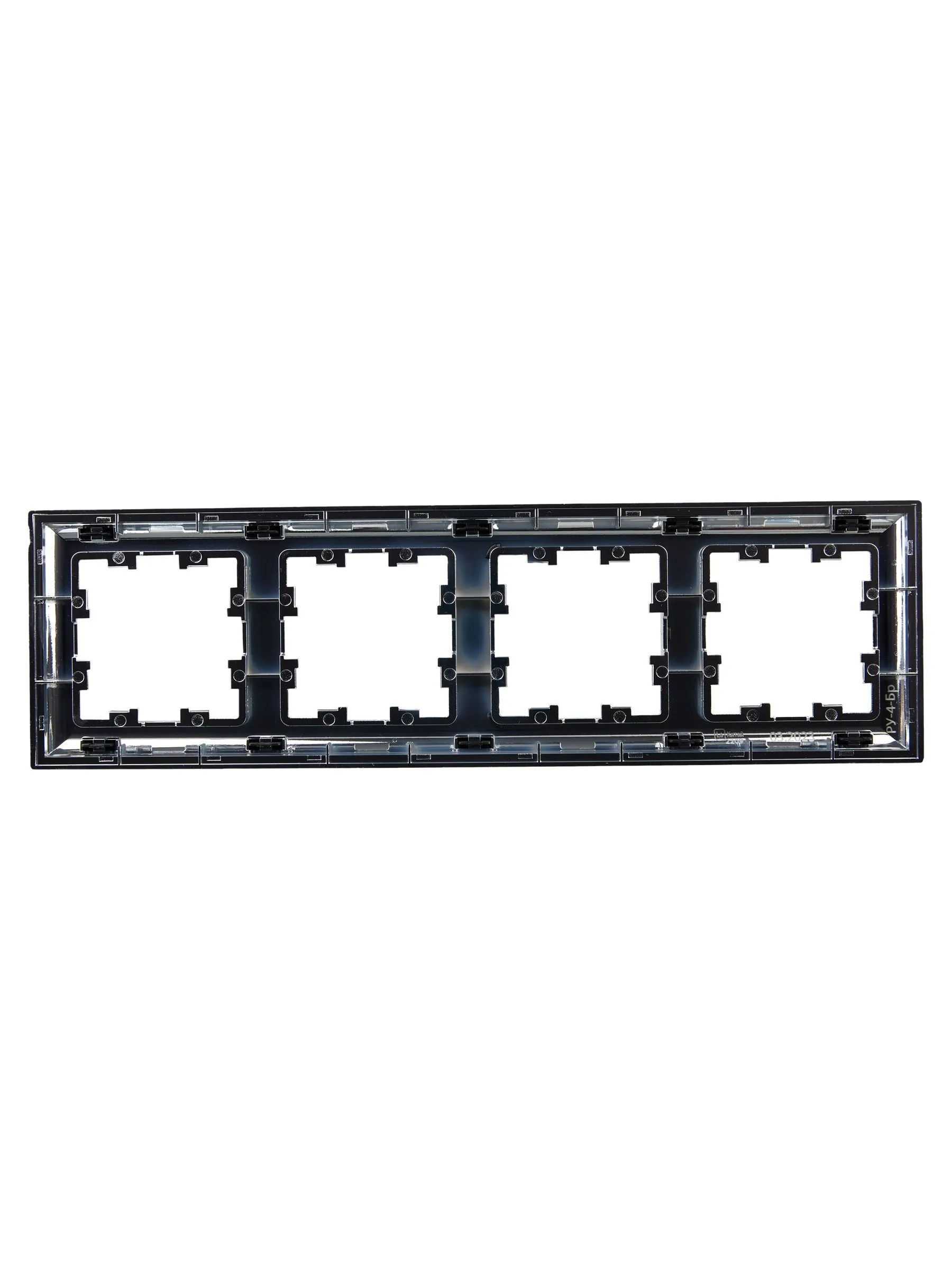 BRITE Рамка 4-местная РУ-4-Бр хром/черный IEK - Фото 5