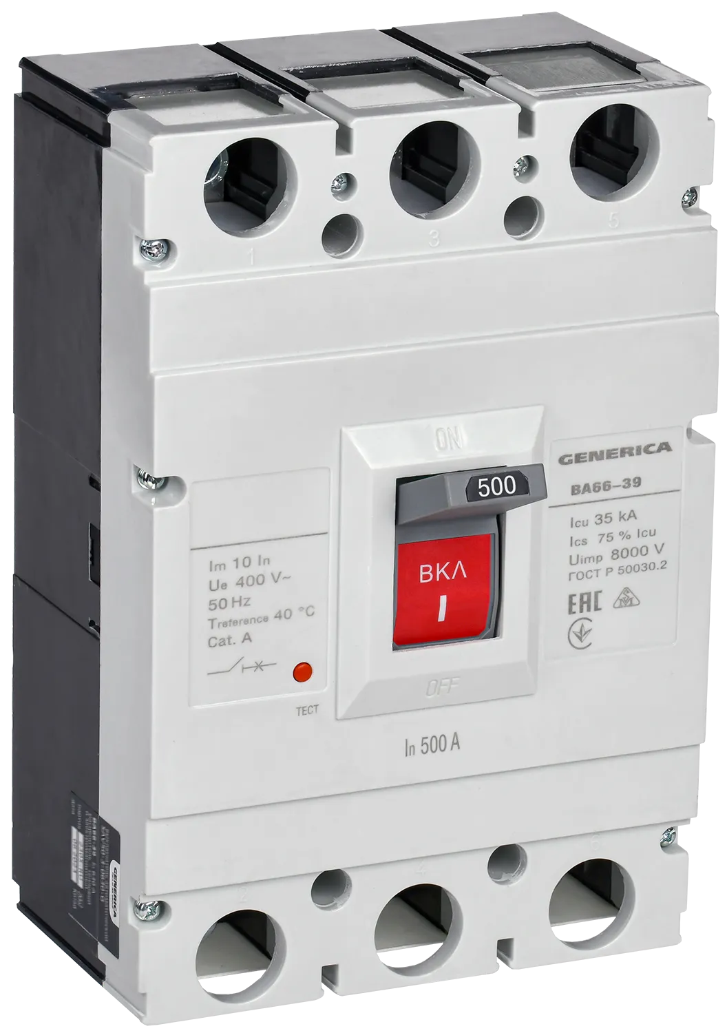 Выключатель автоматический ВА66-39 3Р 500А 35кА GENERICA