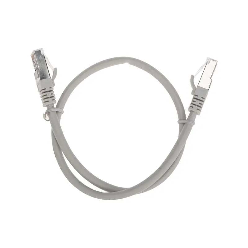 Патч-корд S/FTP, CAT 6A (10G), RJ45-RJ45, 28AWG, LSZH, серый, 0,5м REXANT 02-0390-05