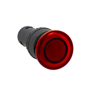 Кнопка SW2C-MD красная с подсветкой NC 24В Грибок EKF sw2c-md-rr-24