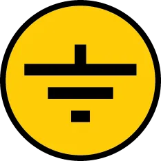 Самоклеящаяся этикетка 30х30мм символ "Заземление" IEK