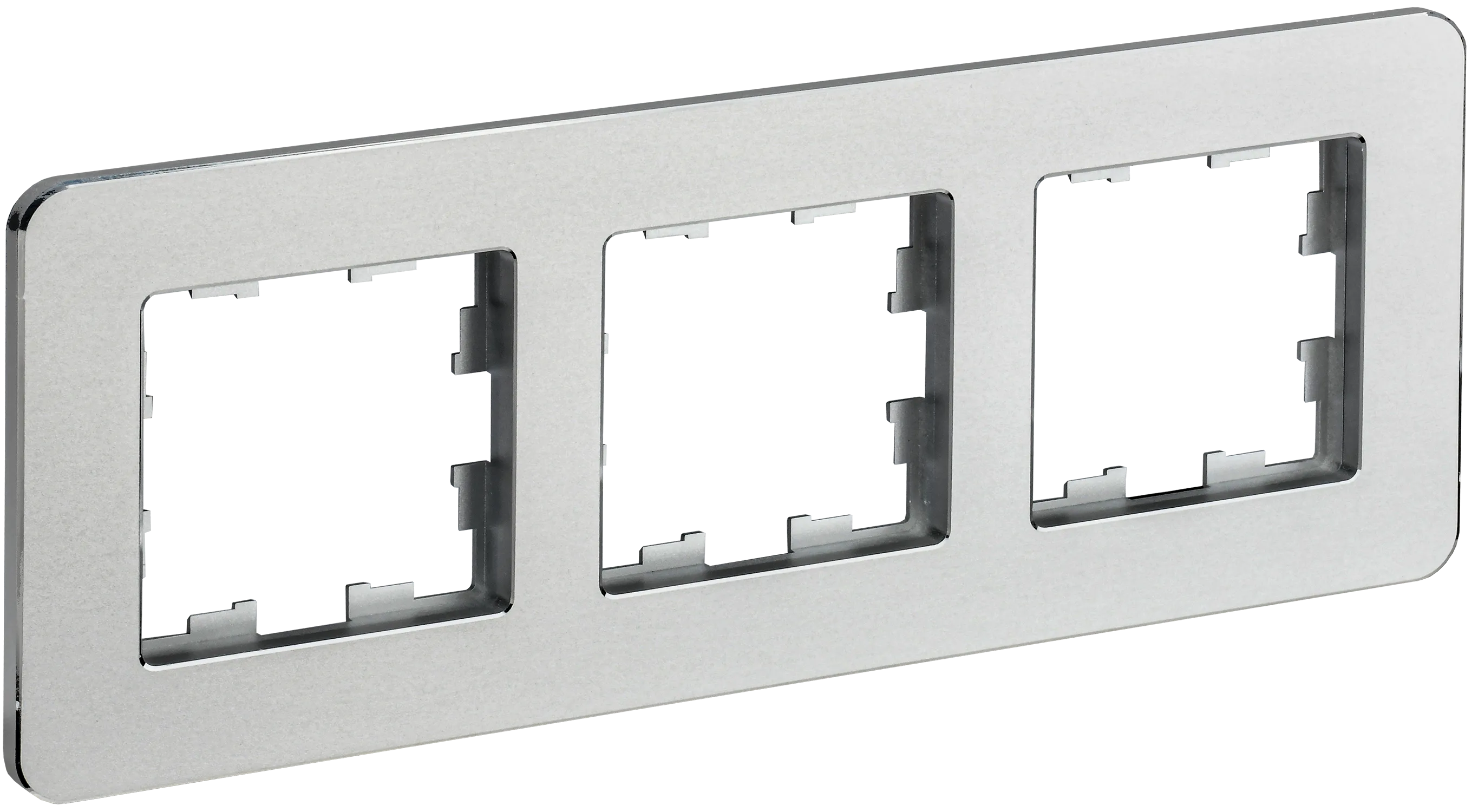 BRITE Рамка 3-местная РУ-3-1-Бр металл алюминий RE IEK