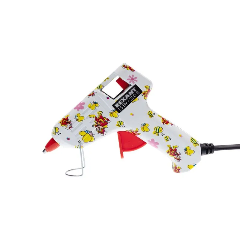 Пистолет клеевой, 15Вт, Ø7мм + набор цветных стержней 12 шт, блистер REXANT - Фото 3