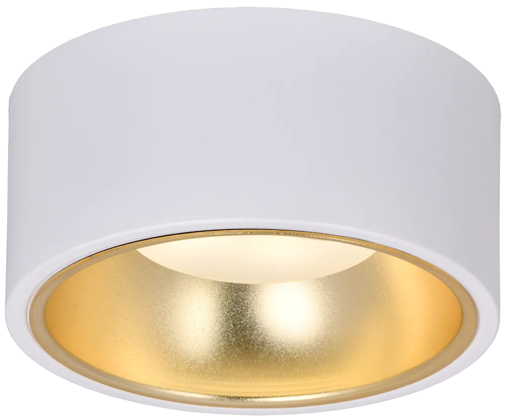 LIGHTING Светильник 4017 накладной потолочный под лампу GX53 белый/золото IEK - Фото 4