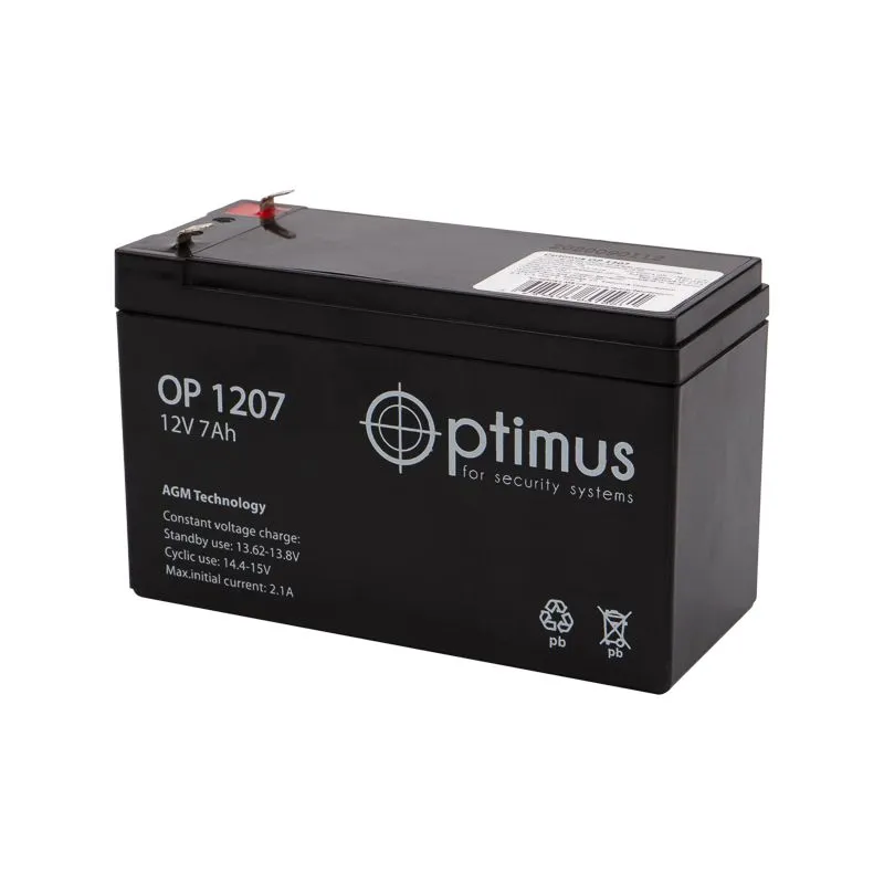 Аккумулятор свинцово-кислотный BT 1207, 12В, 7Ач, срок службы 3 года 30-2070-4