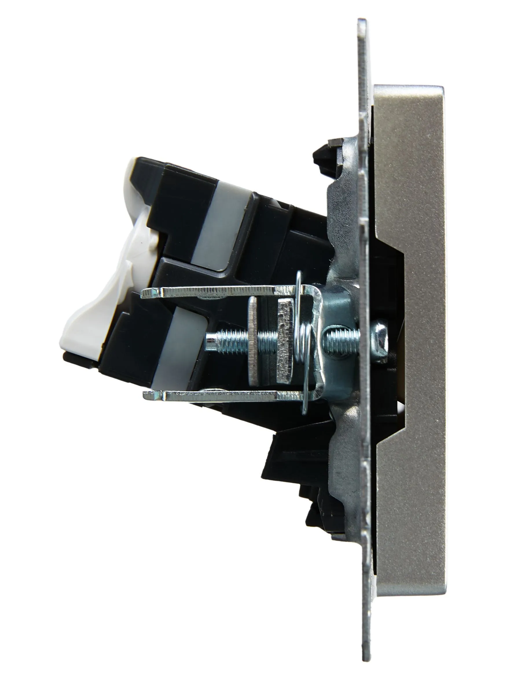 BRITE Розетка компьютерная двойная RJ45 кат.5E РК10-2-БрА алюминий IEK - Фото 2