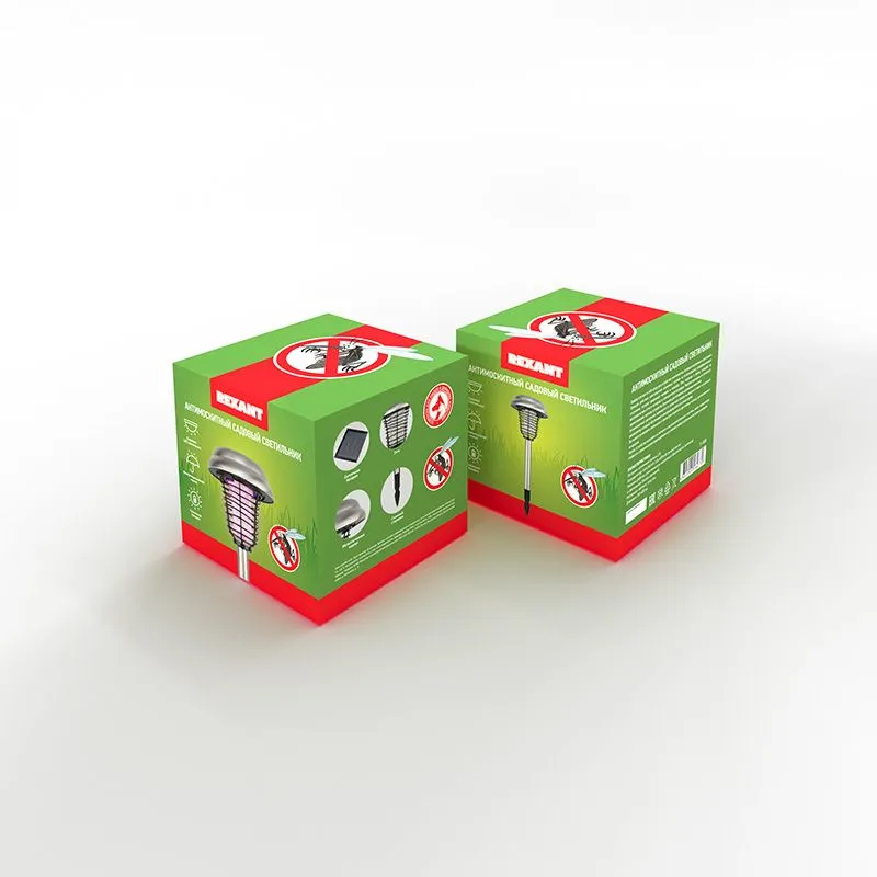 Антимоскитный инсектицидный садовый светильник R 20м, на солнечной батарее, металл REXANT - Фото 2