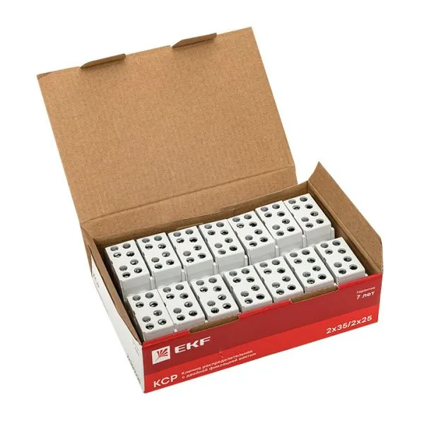 Клемма распределительная КСР с двойным винтом 2x35/2x25 cерая EKF - Фото 8