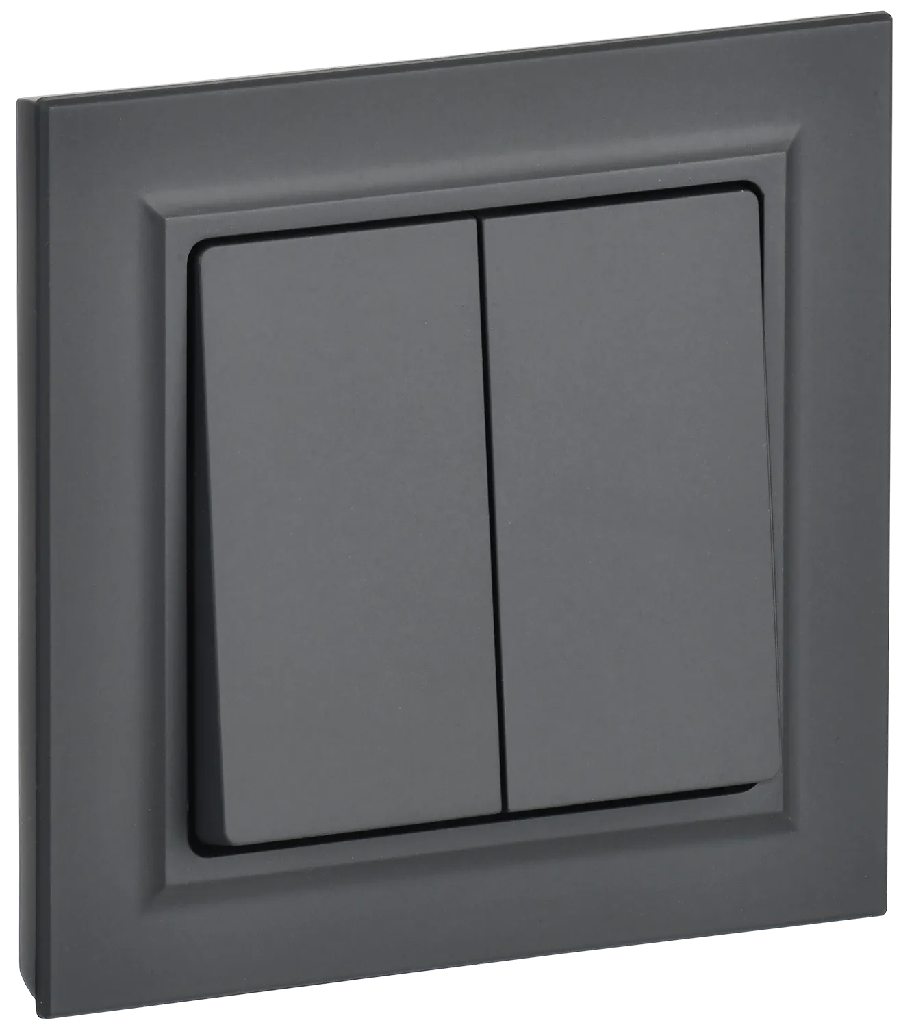 BRITE Выключатель 2-клавишный 10А в сборе ВСР10-2-0-БрГ графит IEK