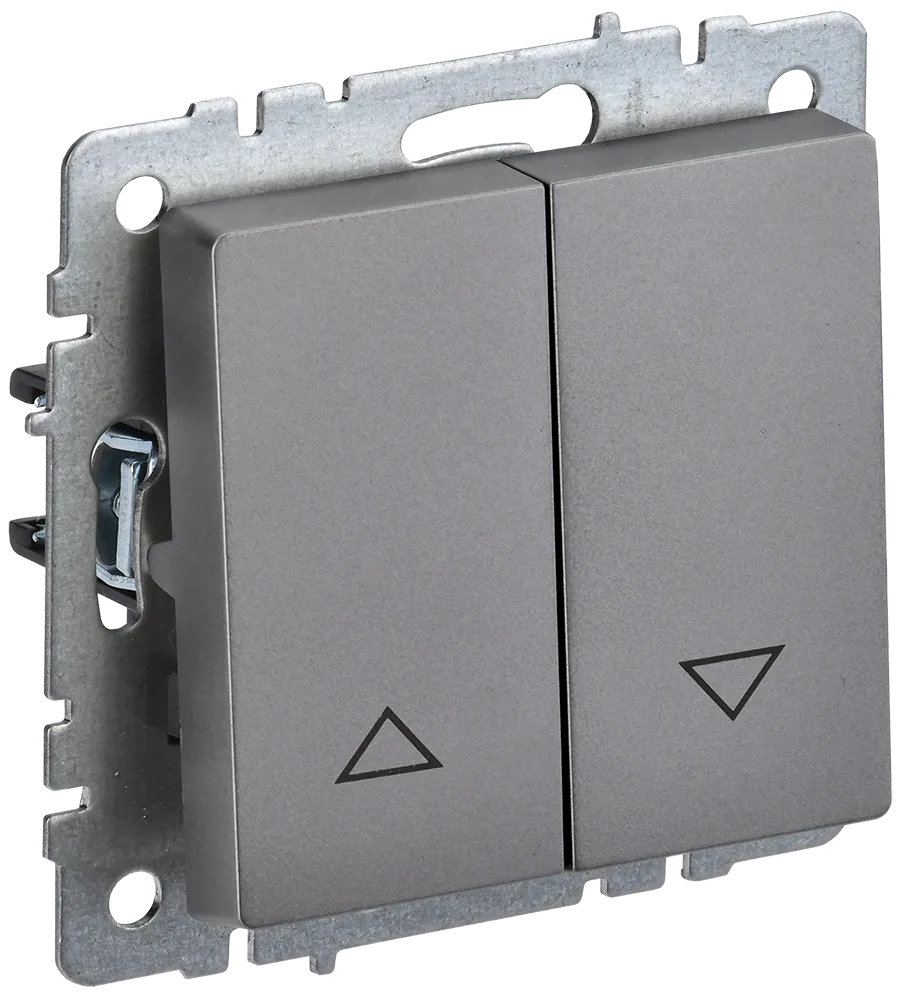 BRITE Выключатель жалюзи 10А ВС10-1-5-БрС сталь IEK BR-V15-0-10-K46