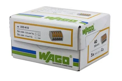 222-415 Универсальная клемма, 5-проводная, серая (0,08-2,5/4 мм²) (40 шт/уп) WAGO - Фото 3