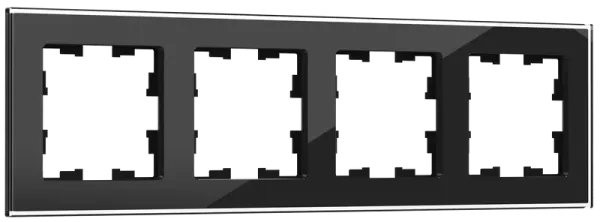 BRITE Рамка 4 -местная РУ-4-2-БрЧ стекло черный IEK BR-M42-G-K02