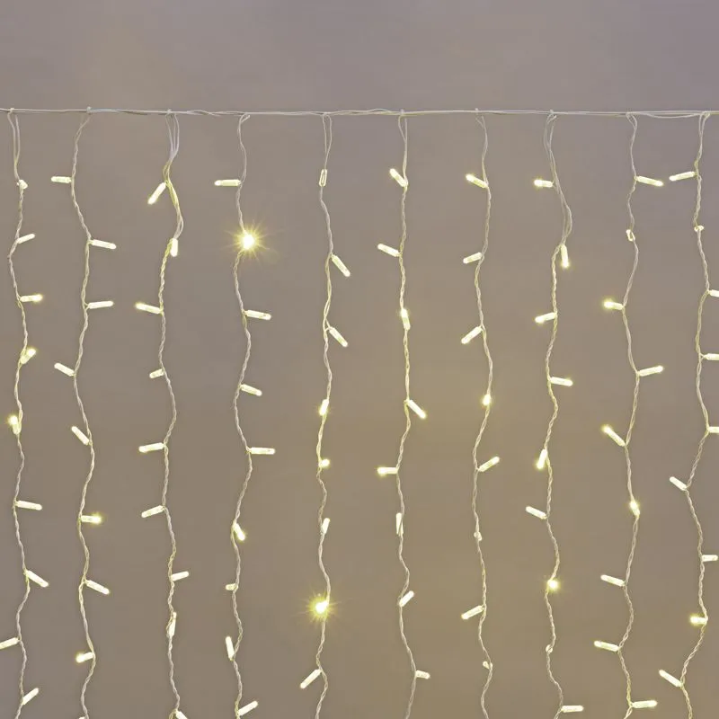Гирлянда светодиодная Занавес 2х1,5м 300 LED ТЕПЛЫЙ БЕЛЫЙ белый ПВХ IP65 постоянное свечение 230В нужен блок 303-500-1 NEON-NIGHT