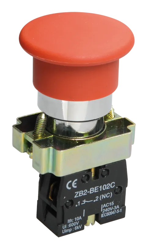 Кнопка управления LAY5-BC42"Грибок" без подсветки красная 1NC IEK