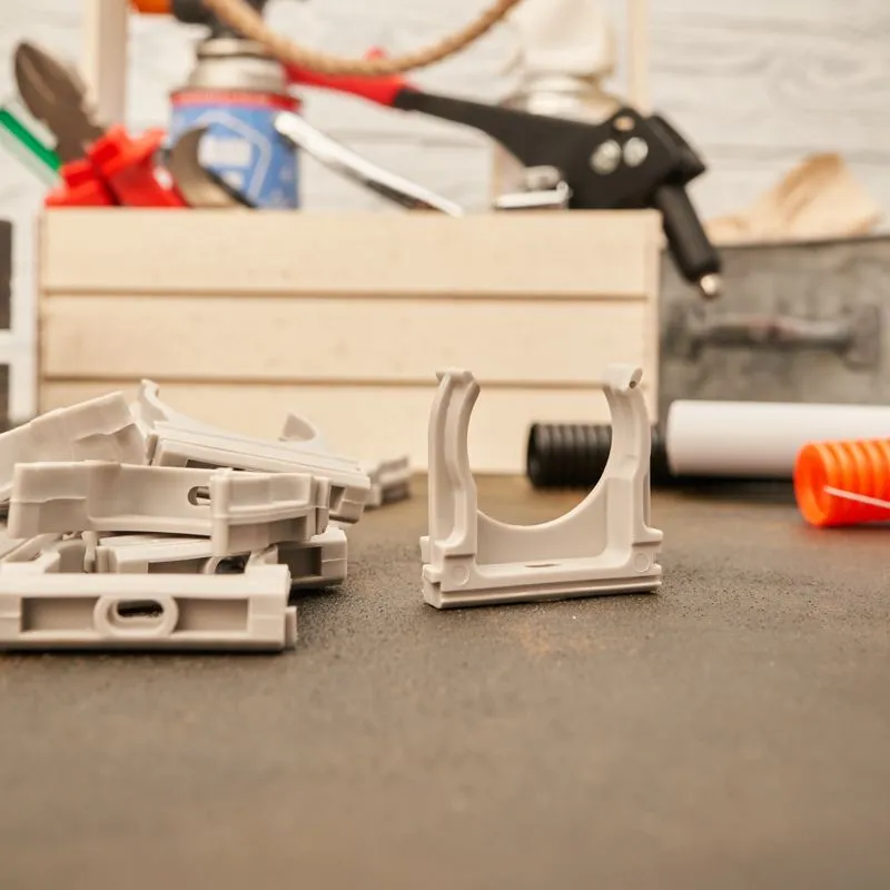 Крепеж-клипса для трубы ø40мм серая (5 шт/уп) REXANT - Фото 2