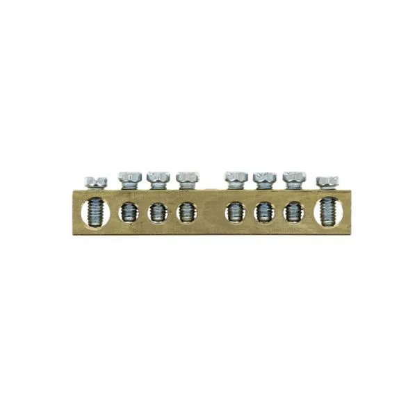 Шина PEN "ноль-земля" (8x12мм) 10 отв. латунь крепеж по центру EKF - Фото 2