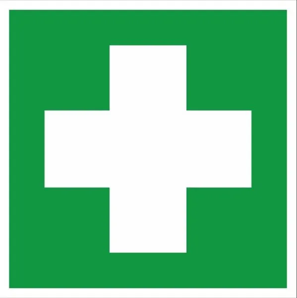 Знак наклейка EC01 "Аптечка первой медицинской помощи" (200х200) EKF