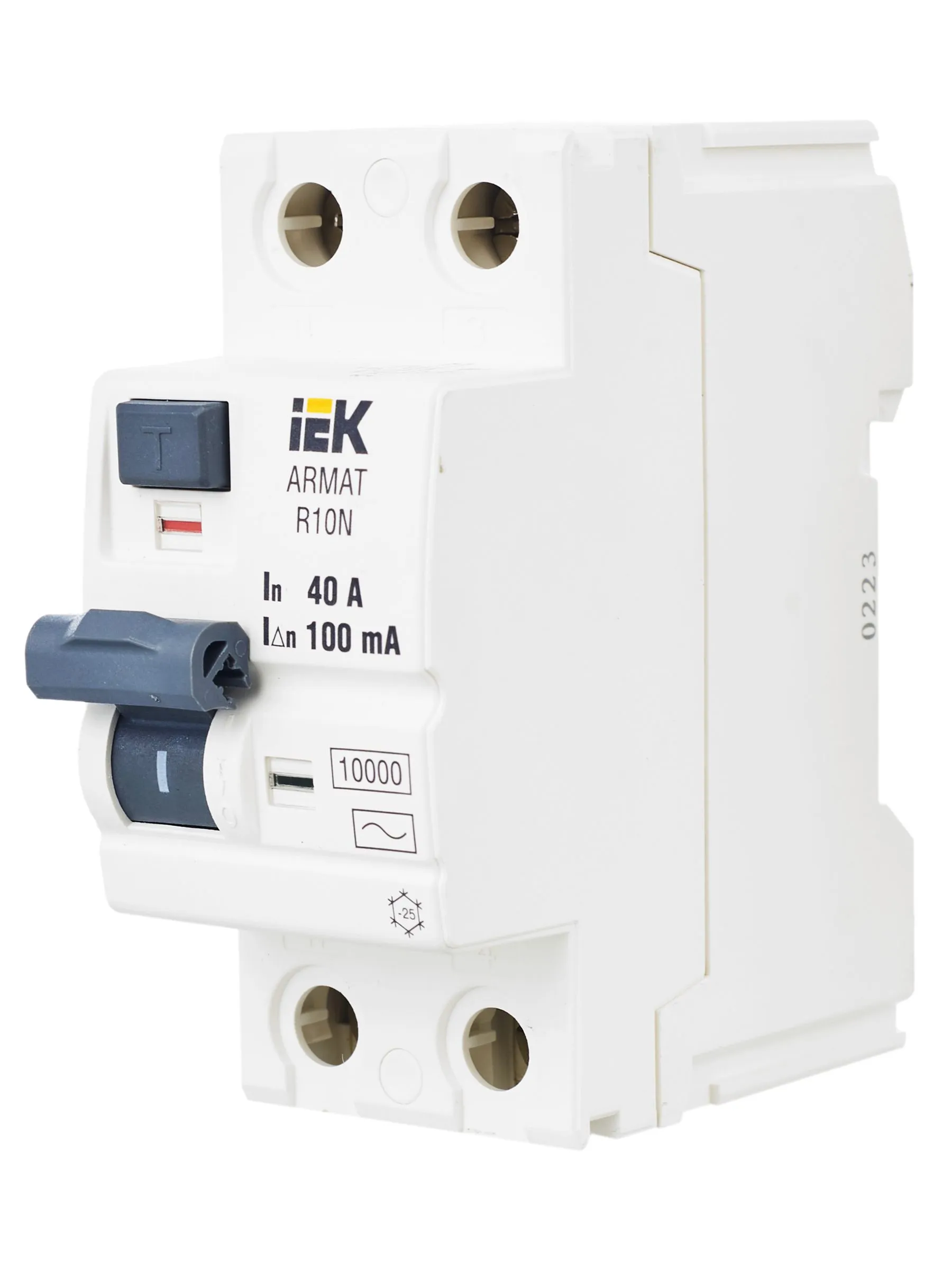 ARMAT Выключатель дифференциального тока R10N 2P 40А 100мА тип AC IEK - Фото 6