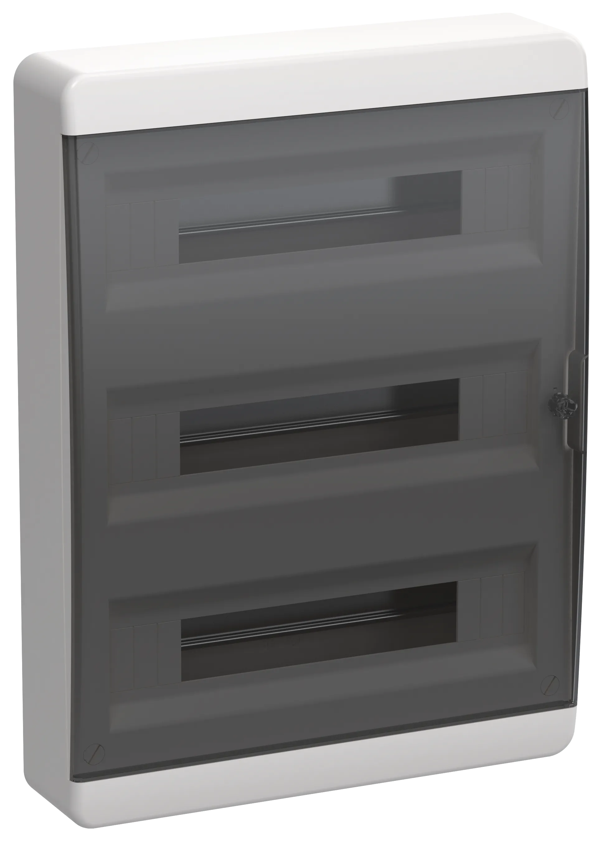 TEKFOR Корпус пластиковый БЕЛЫЙ ЩРН-П-54, IP41 черная прозрачная дверь IEK TF5-KP12-N-54-41-K01-K03