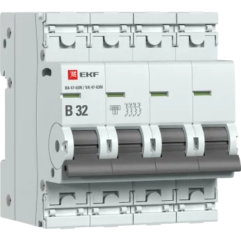 Авт. выкл. 4P 32А (B) 6кА ВА 47-63N EKF PROxima