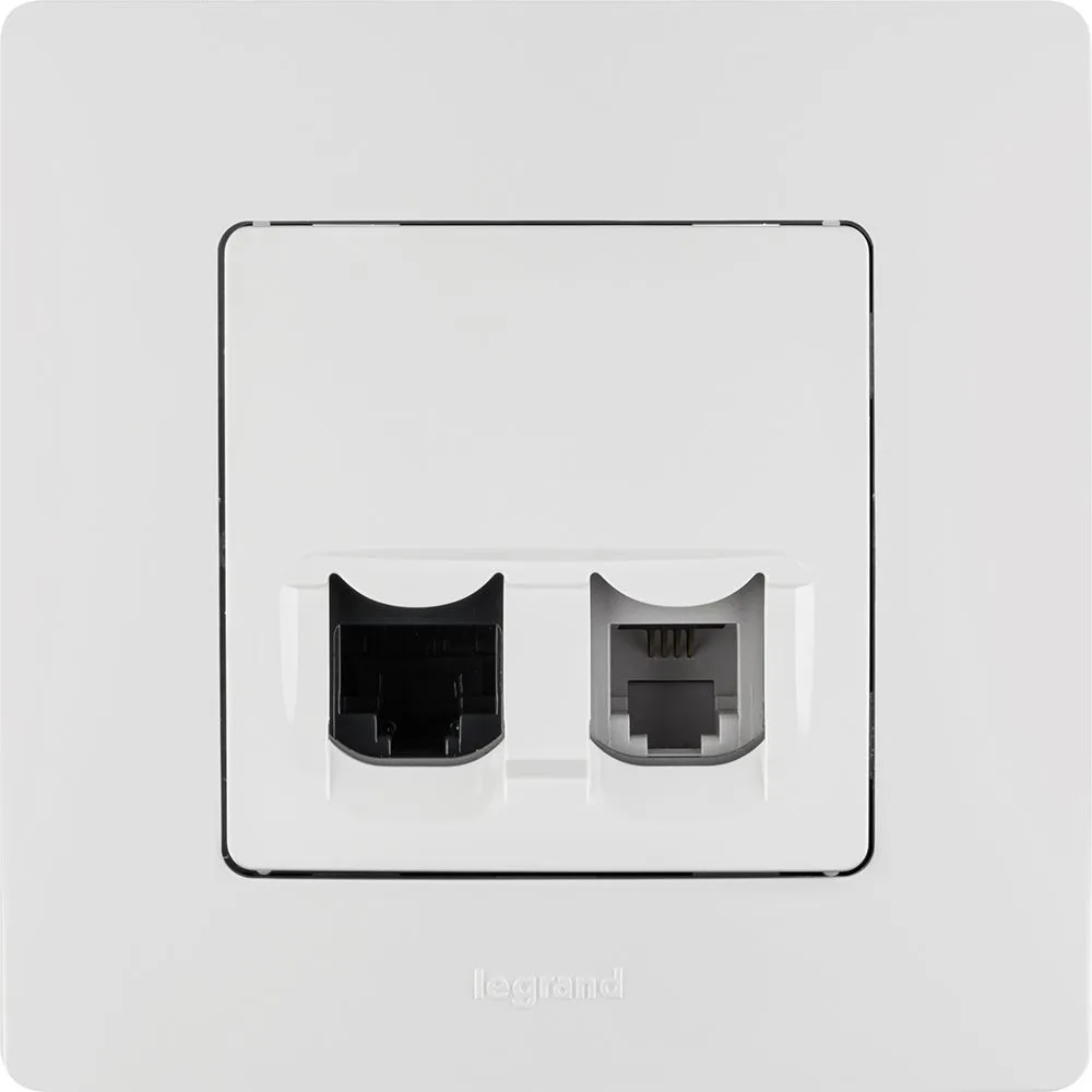 ETIKA Розетка двойная RJ11+RJ45 кат.5E UTP белый - Фото 6