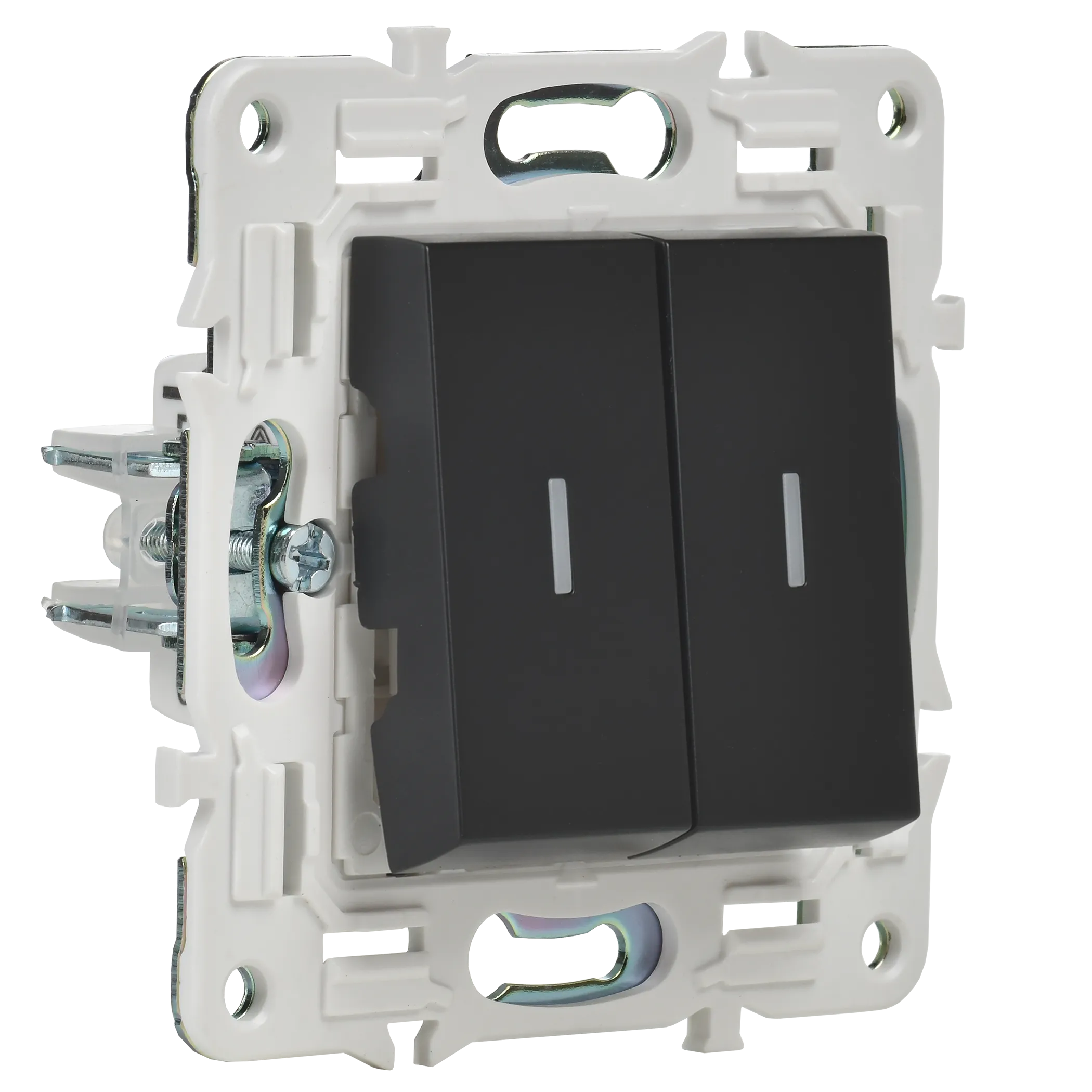 SKANDY Выключатель 2-клавишный с индикацией 10А SK-V09Bl черный IEK - Фото 3