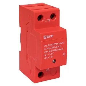 УЗИП Класс 1 Iimp 25kA (10/350μs) 1P EKF spd-t1-1p