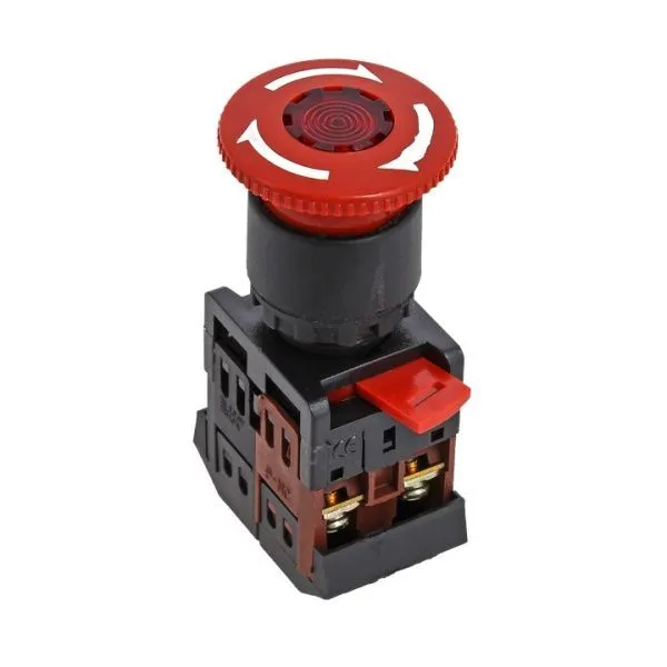 Кнопка ANE-22 поворотная c блокировкой и подсветкой NO+NC Грибок EKF