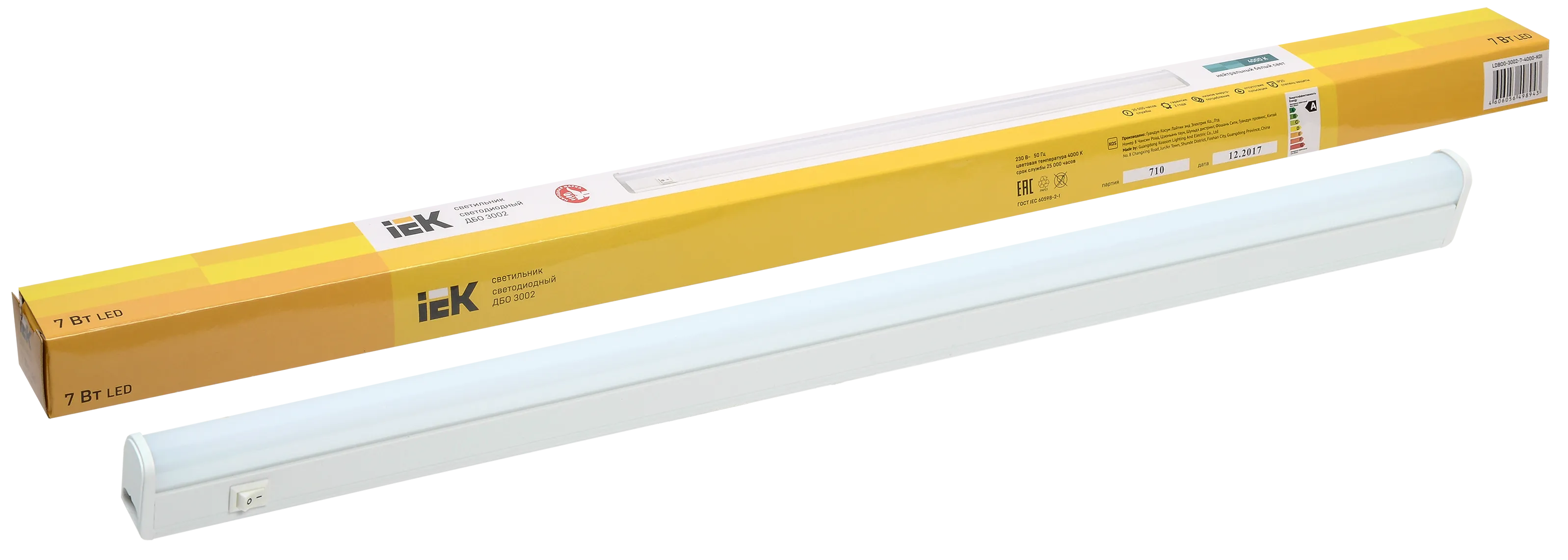 Светильник светодиодный линейный ДБО 3002 7Вт 4000К IP20 572мм пластик IEK - Фото 5