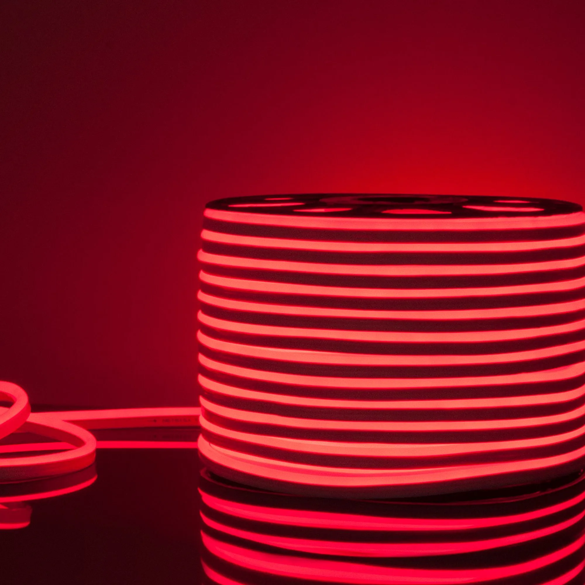 Гибкий неон светодиодный 220V 9,6W 120Led 2835 IP67 односторонний красный, 50м Elektrostandard