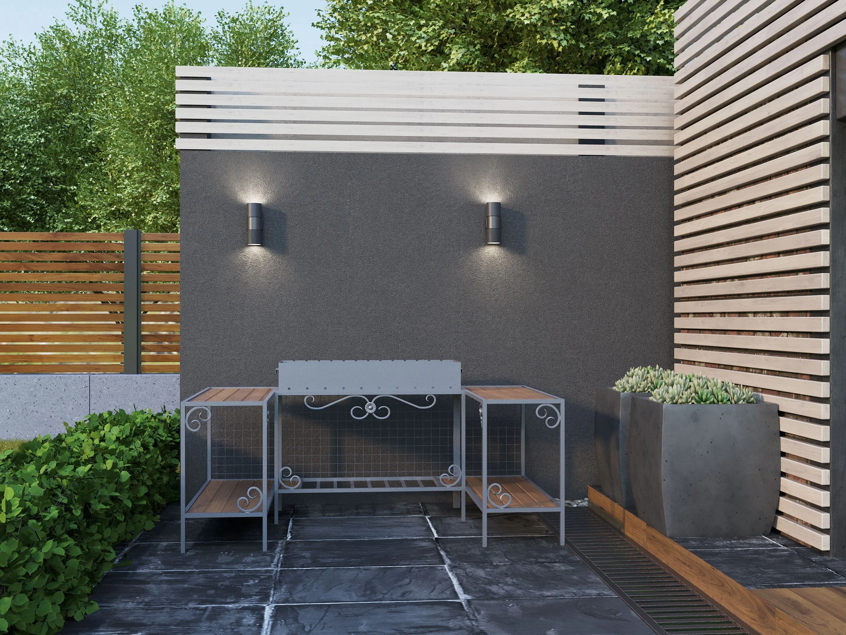 LIGHTING Светильник уличный 5221 настенный под лампу 2хGU10 IP65 серый IEK - Фото 4