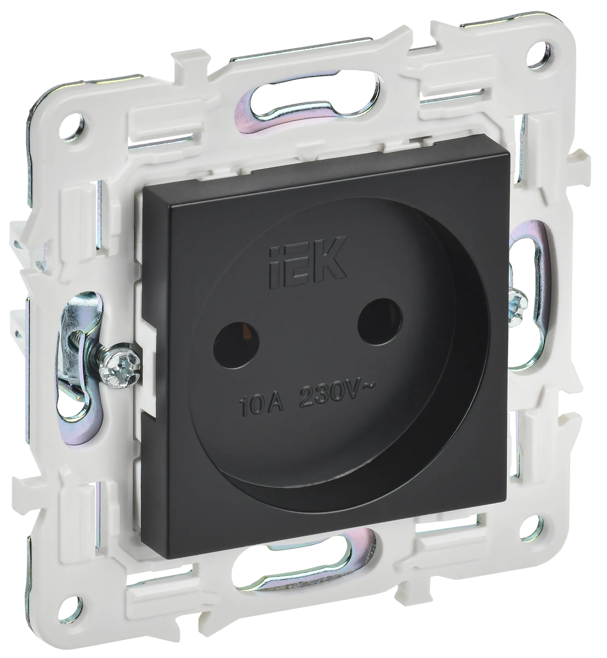 SKANDY Розетка без заземления без защитных шторок 10А SK-R02Bl черный IEK SK-R10-10-K02